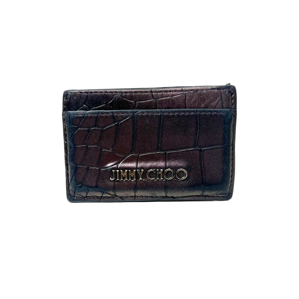 Jimmy Choo Leather Embossed Card Case